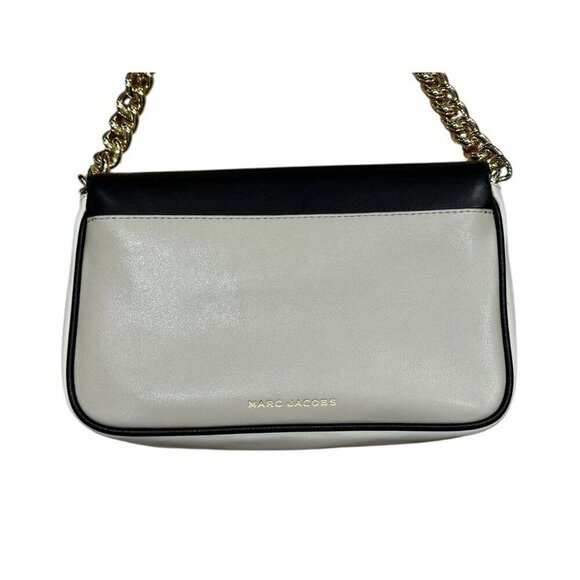 Marc Jacobs Purse The J Marc Shoulder Crossbody Bag Black Beige Cream Gold OS - Picture 3 of 16